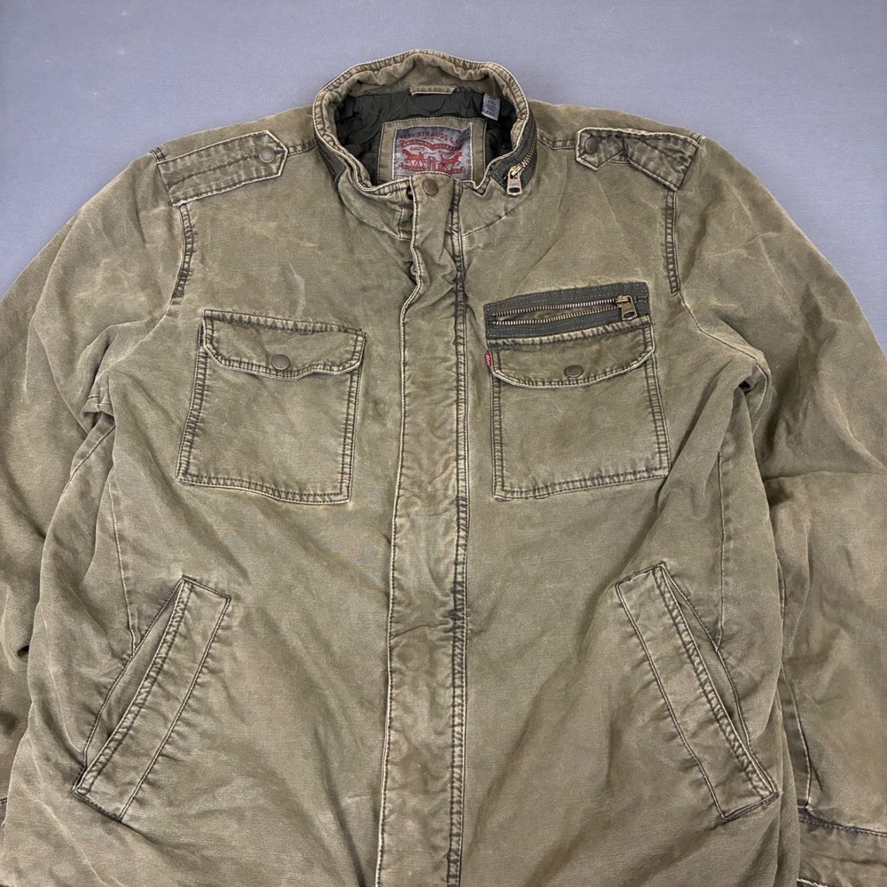 Levi's Men's Olive Green Military Field Utility Jacket Size XL Outdoors Y2K